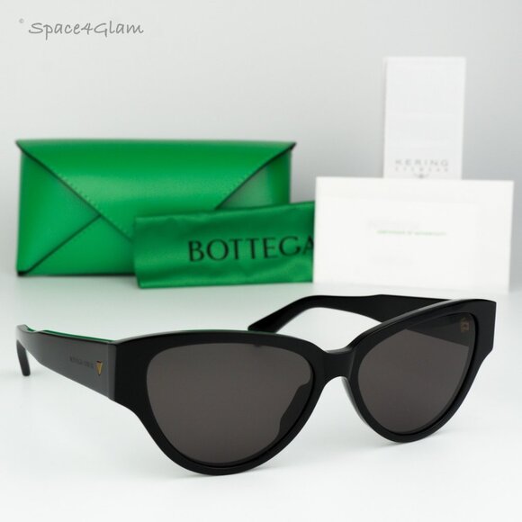 BRAND NEW Bottega Veneta Women Sunglasses Black Grey Cat Eye BV1319S 001 main image 5